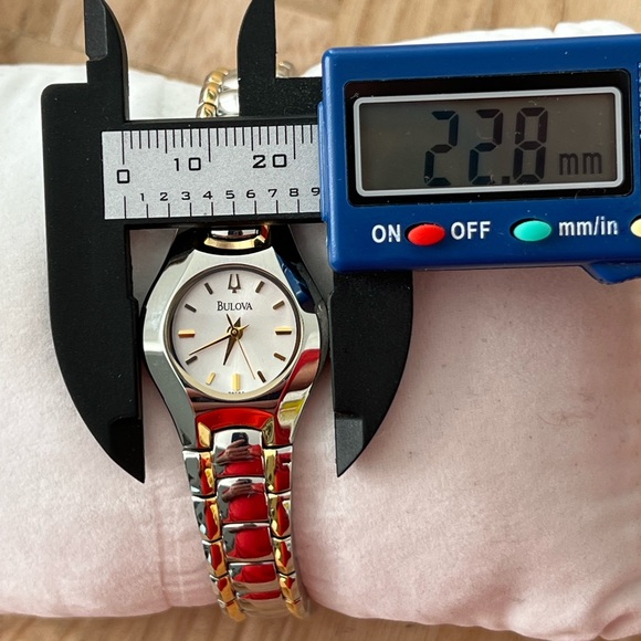 Bulova Ladies New in Box Watch Two-Tone Bracelet White Dial Gold Markers - Picture 15 of 17